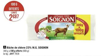 Soignon bûche de chèvre 23% m.g.