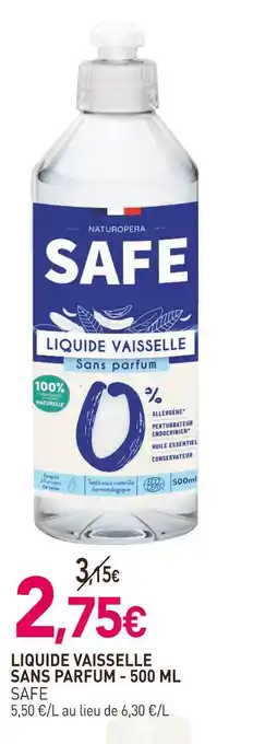 naturéO SAFE LIQUIDE VAISSELLE SANS PARFUM offre