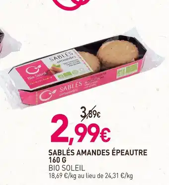 naturéO BIO SOLEIL SABLÉS AMANDES ÉPEAUTRE offre