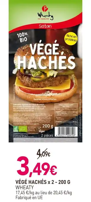 WHEATY VÉGÉ HACHÉS x 2