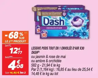 Netto LESSIVE PODS TOUT EN 1 ENVOLÉE D'AIR X30 DASH(b) offre