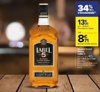 Carrefour Contact Label 5 - blended scotch whisky offre