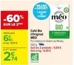 Carrefour Contact Café bio l'original offre