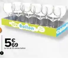 Le lot de 10 verres ballon 19cl