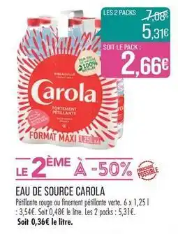 Match Carola - eau de source offre