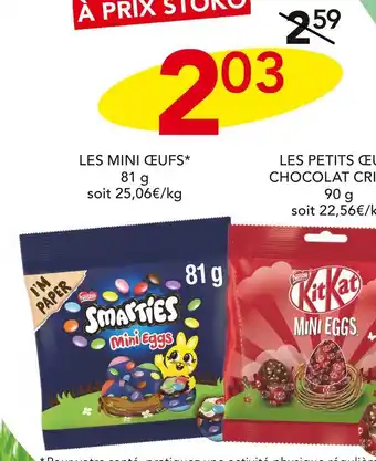 Stokomani LES MINI ŒUFS OU LES PETITS ŒUFS CHOCOLAT CRISPY offre