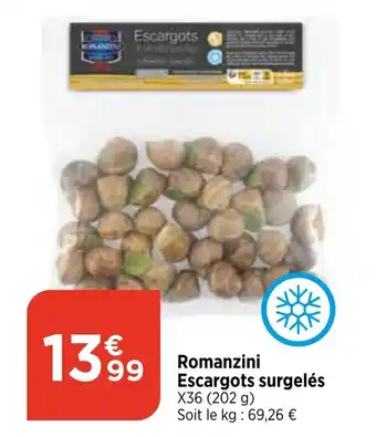 Maximarché Romanzini Escargots surgelés offre