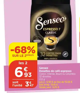 Maximarché Senseo Dosettes de café espresso offre