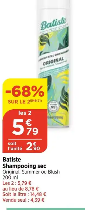 Maximarché Batiste Shampooing sec offre