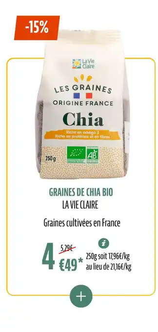 La Vie Claire GRAINES DE CHIA BIO offre