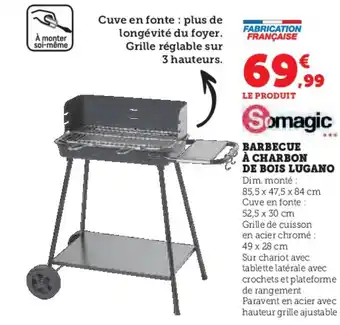 Hyper U BARBECUE À CHARBON DE BOIS LUGANO offre