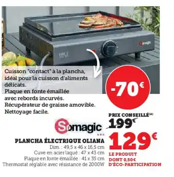 Hyper U PLANCHA ÉLECTRIQUE OLIANA offre