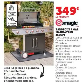 Hyper U BARBECUE À GAZ MANHATTAN 450GPI offre