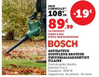 Hyper U ASPIRATEUR SOUFFLEUR BROYEUR UNIVERSALGARDENTIDY FILAIRE offre