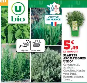 Hyper U PLANTES AROMATIQUES U BIO* Conteneur 2 L offre