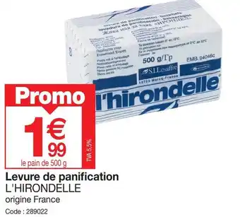 Promocash Levure de panification L'HIRONDELLE offre