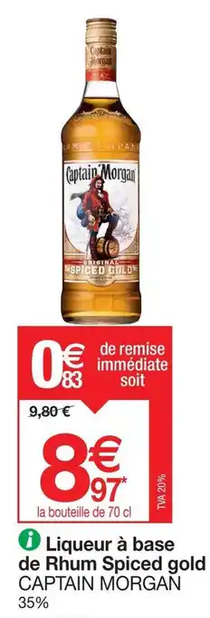 Promocash Liqueur à base de Rhum Spiced gold CAPTAIN MORGAN 35% offre