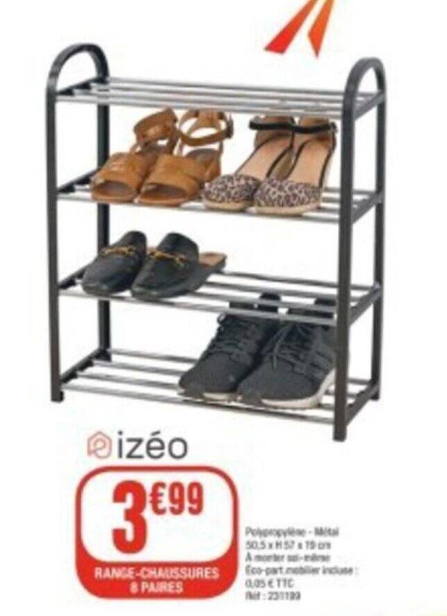 Promo RANGECHAUSSURES 8PAIRES chez La Foir'Fouille