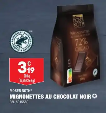 ALDI MOSER ROTH® MIGNONETTES AU CHOCOLAT NOIR✪ offre