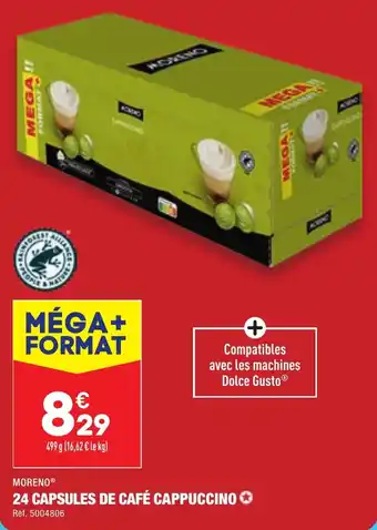 ALDI MORENO® 24 CAPSULES DE CAFÉ CAPPUCCINO ✪ offre