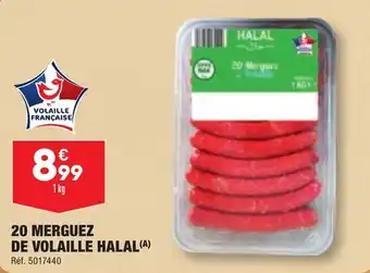 ALDI 20 MERGUEZ DE VOLAILLE HALAL(A) offre