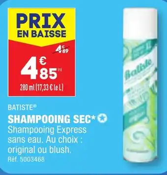 ALDI BATISTE® SHAMPOOING SEC⭑ offre