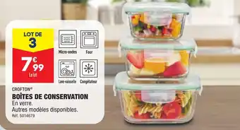 ALDI CROFTON® BOÎTES DE CONSERVATION offre