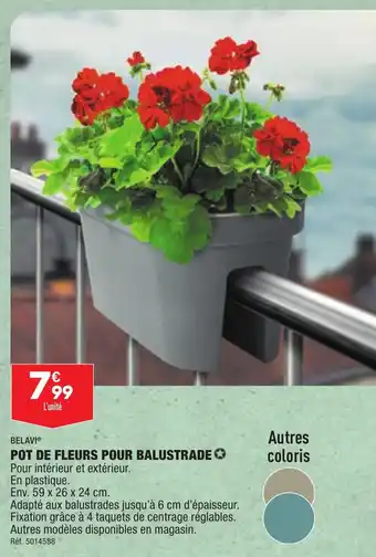 ALDI BELAVI® POT DE FLEURS POUR BALUSTRADE offre