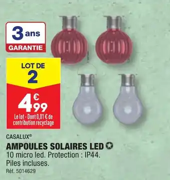 ALDI CASALUX® AMPOULES SOLAIRES LED offre