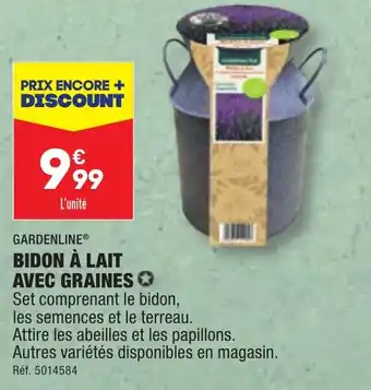 GARDENLINEÂź BIDON Ă LAIT AVEC GRAINES âȘ
