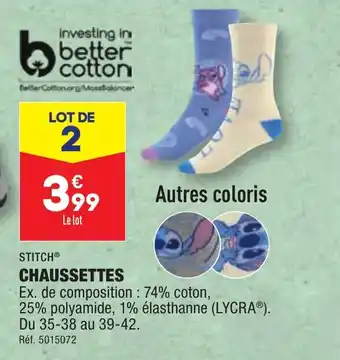 ALDI STITCHⓇ CHAUSSETTES offre
