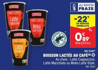 ALDI MILSANI® BOISSON LACTÉE AU CAFÉ offre