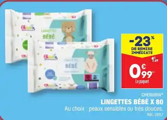 ALDI CHERUBINⓇ LINGETTES BÉBÉ X 80 offre