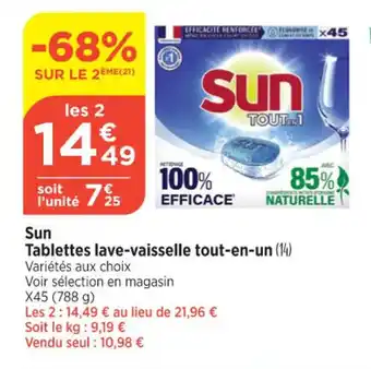 Bi1 Sun Tablettes lave-vaisselle tout-en-un (14) offre