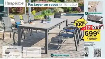 Centrakor la table évasion extensible offre