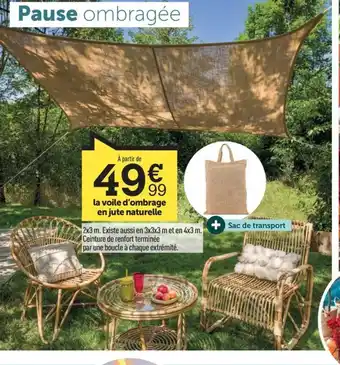 la voile d'ombrage en jute naturelle