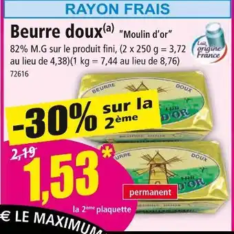 Norma Moulin d’or Beurre doux offre