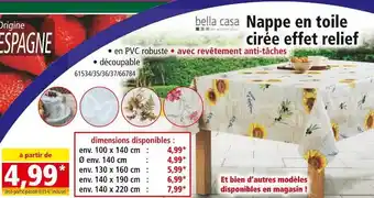 Norma Bella Casa Nappe en toile cirée effet relief offre