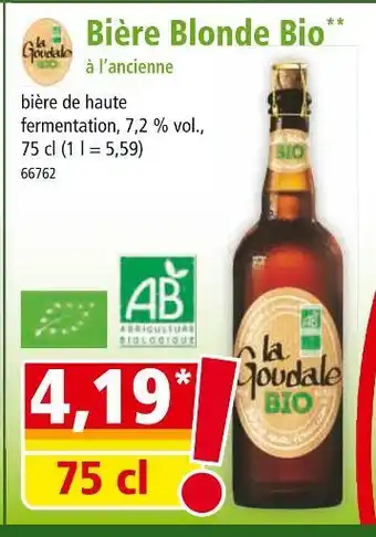Norma La Goudale Bière Blonde Bio à l’ancienne offre