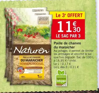 Les Compagnons des saisons Naturen Paille de chanvre du maraicher offre