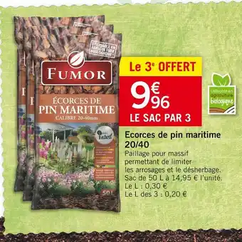 Les Compagnons des saisons FUMOR Ecorces de pin maritime 20/40 offre