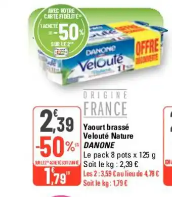 G20 Yaourt brassé Velouté Nature DANONE offre