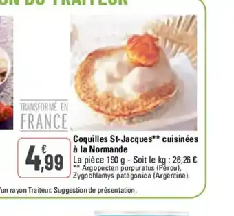 G20 Coquilles St-Jacques cuisinées à la Normande offre