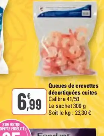 G20 Queues de crevettes décortiquées cuites offre