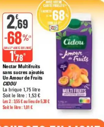 G20 Nectar Multifruits sans sucres ajoutés offre