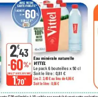 G20 Eau minérale naturelle offre