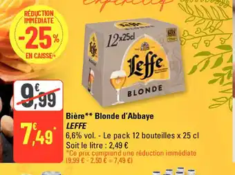 G20 Bière Blonde d'Abbaye LEFFE offre