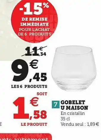Hyper U Gobelet U Maison offre