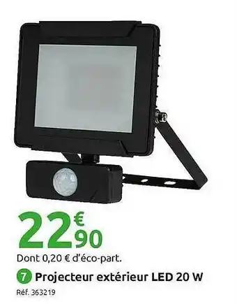 Mr Bricolage Projecteur Extérieur Led 20 W offre