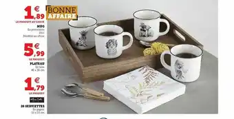 Hyper U Mug, Plateau, 20 Serviettes offre
